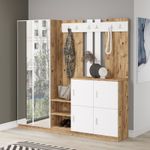 Casa si Gradina - Mobilier - Organizare si depozitare - Cuiere - Cuier hol, Hanah Home, pal melaminat, pin atlantic si alb, 187.2x37.5x180 cm - Infinity.ro
