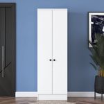 Casa si Gradina - Mobilier - Dulapuri si sifoniere - Dulapuri - Dulap multifunctional, Hanah Home, pal melaminat, alb, 59.8x37.5x182.8 cm - Infinity.ro