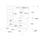 Casa si Gradina - Mobilier - Organizare si depozitare - Cuiere - Cuier hol, Hanah Home, pal melaminat, pin atlantic si alb, 187.2x37.5x180 cm - Infinity.ro
