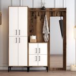 Casa si Gradina - Mobilier - Organizare si depozitare - Cuiere - Cuier, Hanah Home, panou de particule melaminat, nuc si alb, 180x35x200 cm - Infinity.ro