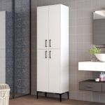 Casa si Gradina - Mobilier - Mobilier baie - Corpuri baie - Dulap multifunctional, Hanah Home, pal melaminat, alb, 60x35x200 cm - Infinity.ro