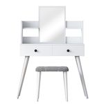 Casa si Gradina - Mobilier - Comode si corpuri - Masute de toaleta - Masa de machiaj, Hanah Home, pal melaminat, alb, 103x40x111.8 cm, 893RAN3322 - Infinity.ro