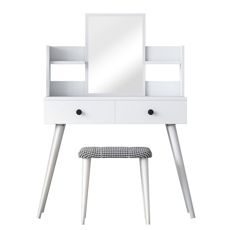 Casa si Gradina - Mobilier - Comode si corpuri - Masute de toaleta - Masa de machiaj, Hanah Home, pal melaminat, alb, 103x40x111.8 cm, 893RAN3322 - Infinity.ro