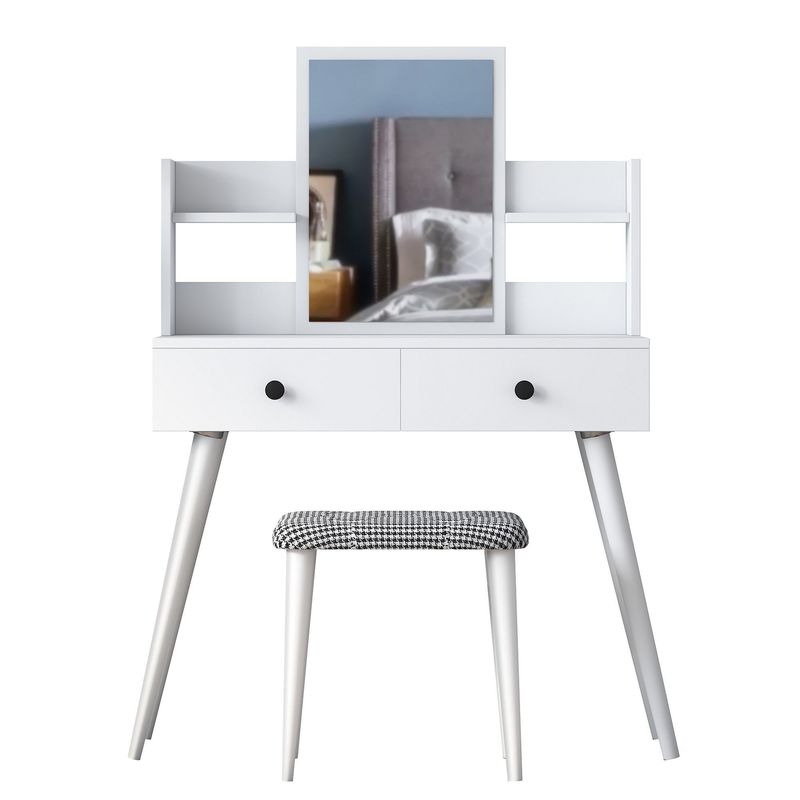 Casa si Gradina - Mobilier - Comode si corpuri - Masute de toaleta - Masa de machiaj, Hanah Home, pal melaminat, alb, 103x40x111.8 cm, 893RAN3322 - Infinity.ro