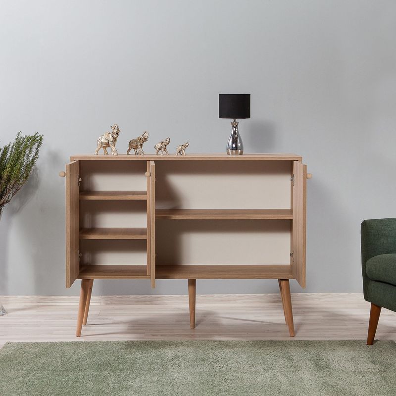 Casa si Gradina - Mobilier - Comode si corpuri - Console - Consola, Hanah Home, pal melaminat, stejar sonoma, 120x36x90 cm, 863SPH3937 - Infinity.ro