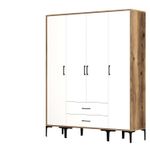 Casa si Gradina - Mobilier - Dulapuri si sifoniere - Sifoniere - Sifonier, Hanah Home, pal melaminat, nuc si alb, 160x47.5x201.4 cm, 845HCT5480 - Infinity.ro