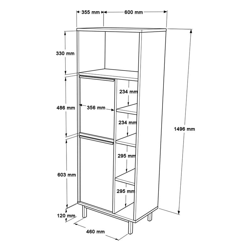 Casa si Gradina - Mobilier - Comode si corpuri - Corpuri bucatarie - Dulap de bucatarie, Hanah Home, pal melaminat, alb, 160x45.1x35.5 cm - Infinity.ro