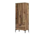 Casa si Gradina - Mobilier - Dulapuri si sifoniere - Dulapuri - Dulap, Hanah Home, pal melaminat, nuc, 80x47.5x201.4 cm, 845HCT5417 - Infinity.ro