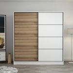 Casa si Gradina - Mobilier - Dulapuri si sifoniere - Sifoniere - Sifonier, Hanah Home, pal melaminat, alb dore, 180x52x190 cm, 506MNR2527 - Infinity.ro