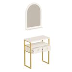 Casa si Gradina - Mobilier - Comode si corpuri - Console - Consola, Hanah Home, pal melaminat, alb auriu, 75x36x88 cm - Infinity.ro