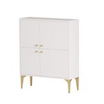 Casa si Gradina - Mobilier - Comode si corpuri - Console - Consola, Hanah Home, pal melaminat, alb auriu, 90x35x115 cm - Infinity.ro
