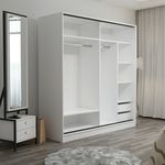 Casa si Gradina - Mobilier - Dulapuri si sifoniere - Sifoniere - Sifonier, Hanah Home, pal melaminat, alb dore, 180x52x190 cm, 506MNR2527 - Infinity.ro