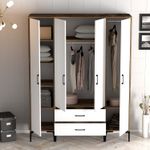 Casa si Gradina - Mobilier - Dulapuri si sifoniere - Sifoniere - Sifonier, Hanah Home, pal melaminat, nuc si alb, 160x47.5x201.4 cm, 845HCT5480 - Infinity.ro