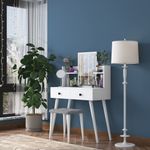 Casa si Gradina - Mobilier - Comode si corpuri - Masute de toaleta - Masa de machiaj, Hanah Home, pal melaminat, alb, 103x40x111.8 cm, 893RAN3322 - Infinity.ro