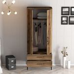 Casa si Gradina - Mobilier - Dulapuri si sifoniere - Dulapuri - Dulap, Hanah Home, pal melaminat, nuc, 80x47.5x201.4 cm, 845HCT5417 - Infinity.ro