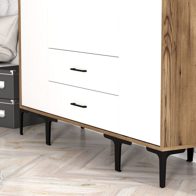 Casa si Gradina - Mobilier - Dulapuri si sifoniere - Sifoniere - Sifonier, Hanah Home, pal melaminat, nuc si alb, 160x47.5x201.4 cm, 845HCT5480 - Infinity.ro