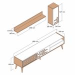Casa si Gradina - Mobilier - Comode si corpuri - Comode - Comoda tv, Hanah Home, pal melaminat, nuc, negru, marmura, 180x35x45 cm - Infinity.ro