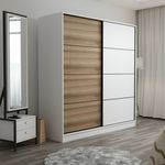 Casa si Gradina - Mobilier - Dulapuri si sifoniere - Sifoniere - Sifonier, Hanah Home, pal melaminat, alb dore, 180x52x190 cm, 506MNR2527 - Infinity.ro