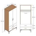 Casa si Gradina - Mobilier - Dulapuri si sifoniere - Dulapuri - Dulap, Hanah Home, pal melaminat, nuc, 80x47.5x201.4 cm, 845HCT5417 - Infinity.ro