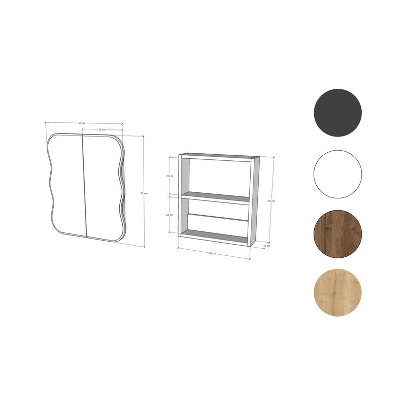 Casa si Gradina - Mobilier - Mobilier baie - Corpuri baie - Dulap baie, Hanah Home, panou dur, nuc, 12x45x50 cm - Infinity.ro