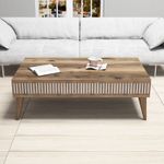 Casa si Gradina - Mobilier - Seturi de mobilier - Seturi living - Set living, Hanah Home, pal melaminat, nuc, 180x40x35 cm - Infinity.ro