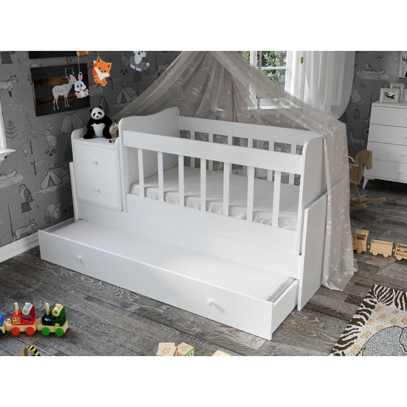 Casa si Gradina - Mobilier - Mobilier copii - Patuturi copii - Patut copii, Hanah Home, mdf, alb, 175x95x67 cm - Infinity.ro