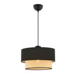 Casa si Gradina - Corpuri si surse de iluminat - Lustre si pendule - Candelabru, Opviq, corp metalic, camel si negru, abajur bumbac, 30x30x20 cm, inaltime totala 65 cm - Infinity.ro