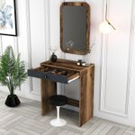 Casa si Gradina - Mobilier - Comode si corpuri - Masute de toaleta - Masa de machiaj, Hanah Home, pal melaminat, nuc si antracit, 70x40x84.7 cm - Infinity.ro