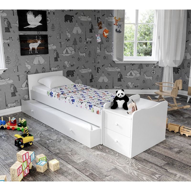 Casa si Gradina - Mobilier - Mobilier copii - Patuturi copii - Patut copii, Hanah Home, mdf, alb, 175x95x67 cm - Infinity.ro