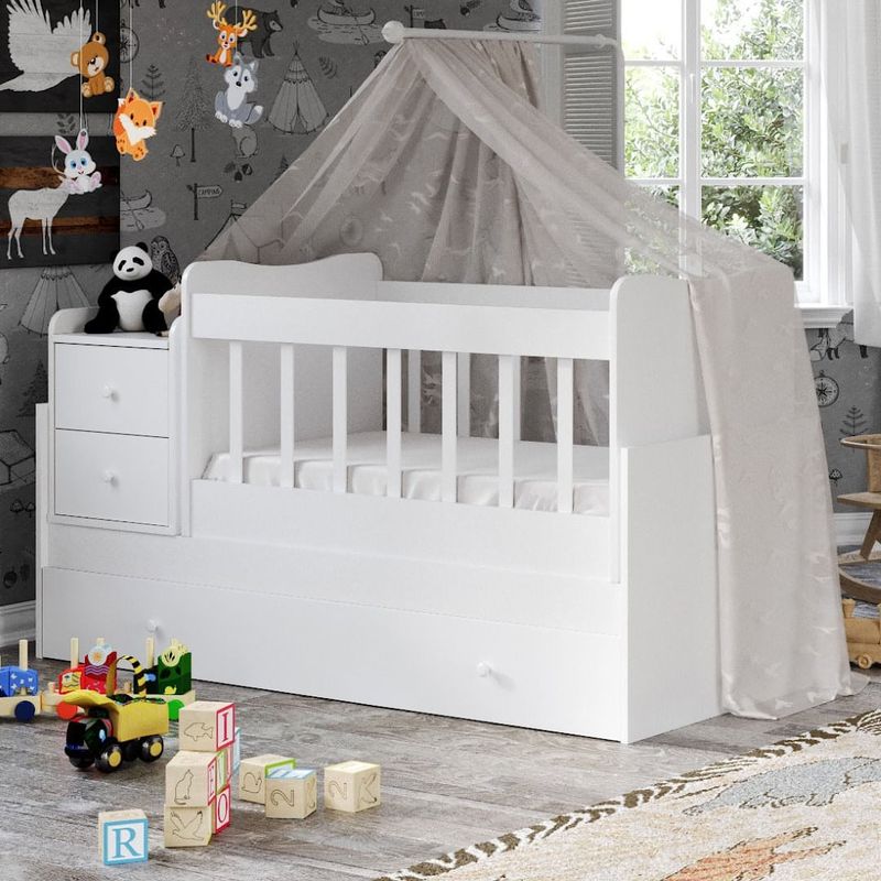Casa si Gradina - Mobilier - Mobilier copii - Patuturi copii - Patut copii, Hanah Home, mdf, alb, 175x95x67 cm - Infinity.ro
