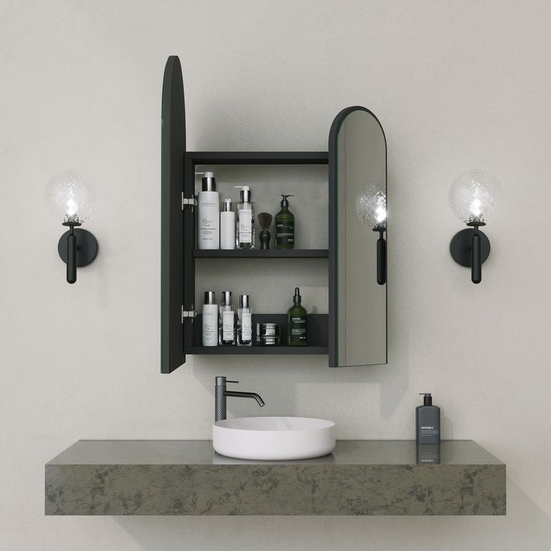 Casa si Gradina - Mobilier - Mobilier baie - Corpuri baie - Dulap baie, Hanah Home, mdf, negru, 12x45x50 cm, 552NOS1215 - Infinity.ro