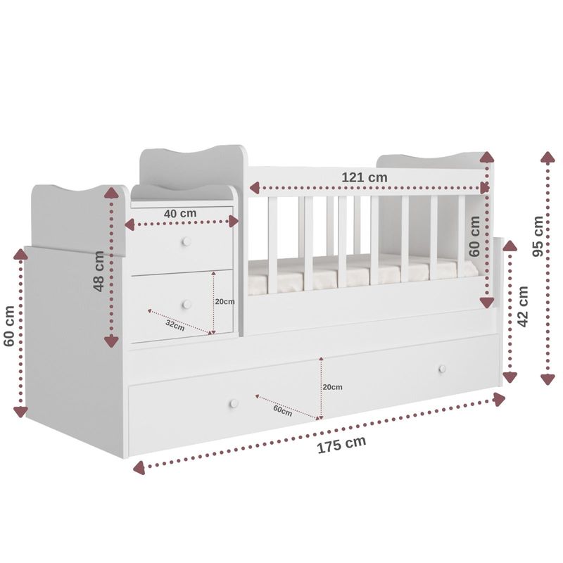 Casa si Gradina - Mobilier - Mobilier copii - Patuturi copii - Patut copii, Hanah Home, mdf, alb, 175x95x67 cm - Infinity.ro