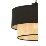 Casa si Gradina - Corpuri si surse de iluminat - Lustre si pendule - Candelabru, Opviq, corp metalic, camel si negru, abajur bumbac, 30x30x20 cm, inaltime totala 65 cm - Infinity.ro