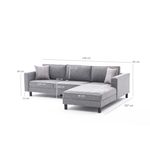 Casa si Gradina - Mobilier - Canapele si coltare - Coltare - Coltar, Atelier Del Sofa, lemn de fag, gri, 258x181x83 cm - Infinity.ro
