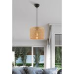 Casa si Gradina - Corpuri si surse de iluminat - Lustre si pendule - Candelabru, Opviq, metal, bej, abajur bumbac, 25x25x18 cm, inaltime totala 65 cm - Infinity.ro