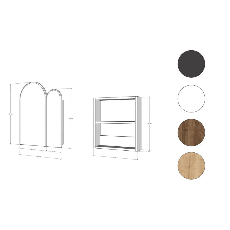 Casa si Gradina - Mobilier - Mobilier baie - Corpuri baie - Dulap baie, Hanah Home, mdf, negru, 12x45x50 cm, 552NOS1215 - Infinity.ro