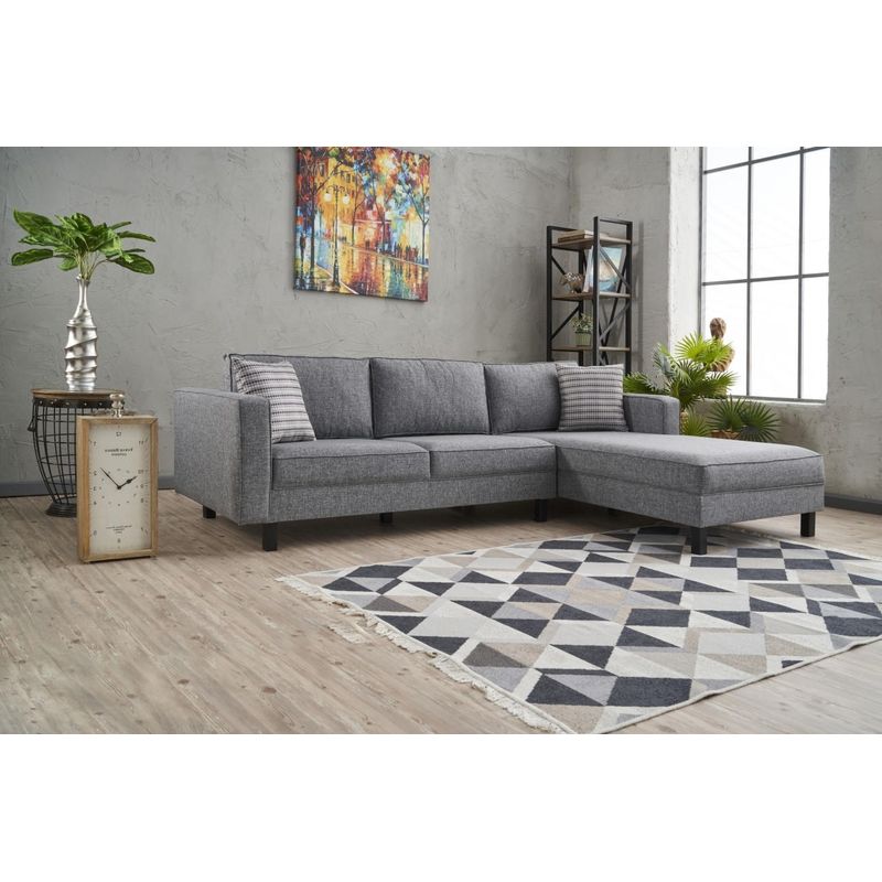 Casa si Gradina - Mobilier - Canapele si coltare - Coltare - Coltar, Atelier Del Sofa, lemn de fag, gri, 258x181x83 cm - Infinity.ro