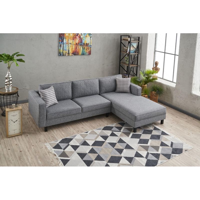 Casa si Gradina - Mobilier - Canapele si coltare - Coltare - Coltar, Atelier Del Sofa, lemn de fag, gri, 258x181x83 cm - Infinity.ro