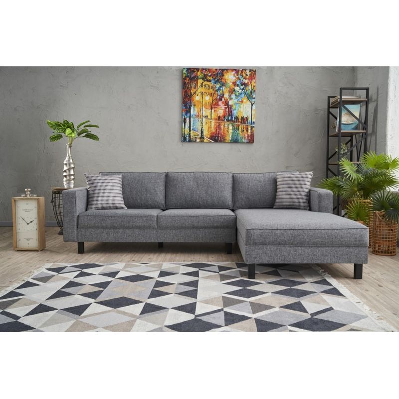 Casa si Gradina - Mobilier - Canapele si coltare - Coltare - Coltar, Atelier Del Sofa, lemn de fag, gri, 258x181x83 cm - Infinity.ro