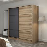 Casa si Gradina - Mobilier - Dulapuri si sifoniere - Sifoniere - Sifonier, Hanah Home, pal melaminat, dore si antracit, 180x52x210 cm, 506MNR2536 - Infinity.ro