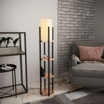 Casa si Gradina - Corpuri si surse de iluminat - Veioze si lampi - Lampadare - Lampadar cu raft, Opviq, metal, negru cupru, 25x25x130 cm, 892OPV1155 - Infinity.ro