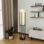 Casa si Gradina - Corpuri si surse de iluminat - Veioze si lampi - Lampadare - Lampadar cu raft, Opviq, metal, negru, 25x25x130 cm, 892OPV1163 - Infinity.ro
