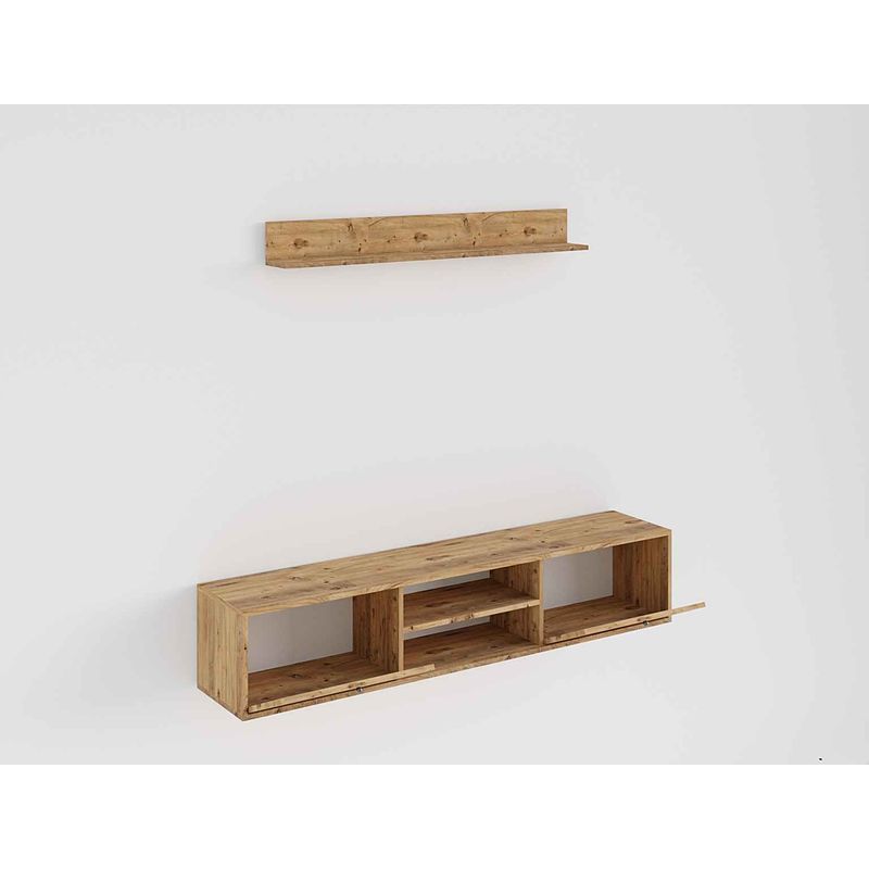 Casa si Gradina - Mobilier - Comode si corpuri - Console - Comoda tv, Hanah Home, pal melaminat, stejar safir, 35x35x180 cm, 793ELG1615 - Infinity.ro
