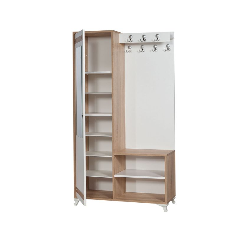 Casa si Gradina - Mobilier - Organizare si depozitare - Cuiere - Cuier, Hanah Home, pal melaminat, stejar sonoma, 100x36x190 cm, 863SPH4801 - Infinity.ro