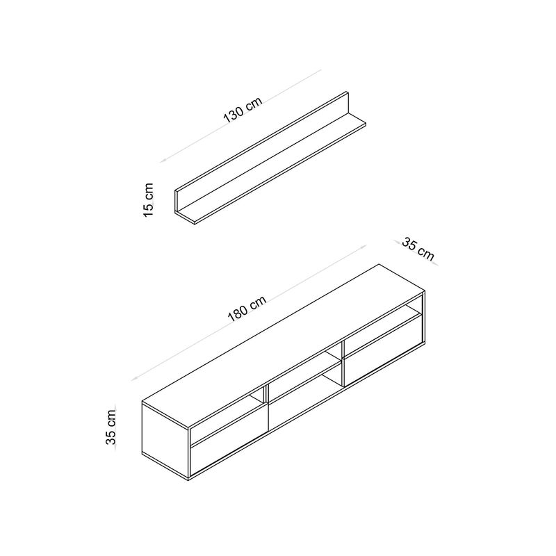 Casa si Gradina - Mobilier - Comode si corpuri - Console - Comoda tv, Hanah Home, pal melaminat, stejar safir, 35x35x180 cm, 793ELG1615 - Infinity.ro