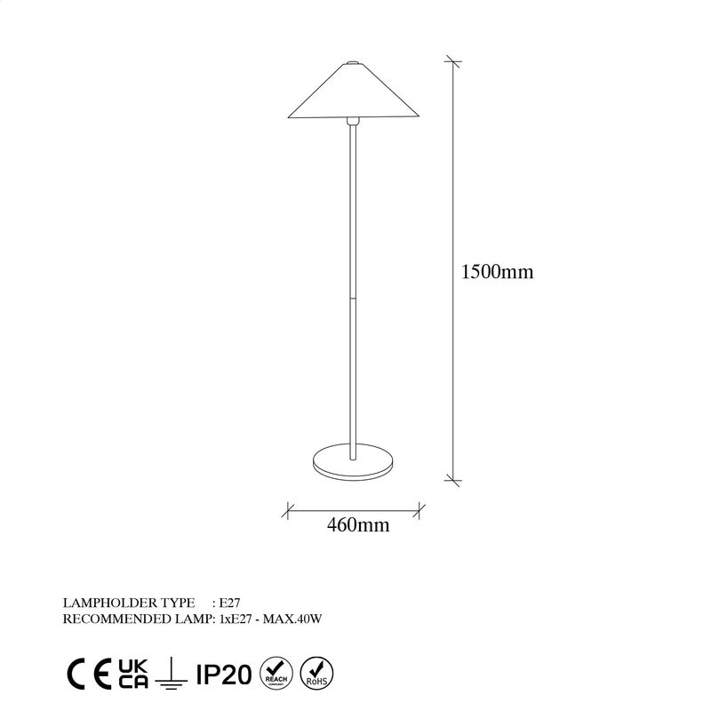 Casa si Gradina - Corpuri si surse de iluminat - Veioze si lampi - Lampadare - Lampadar, Opviq, metal, auriu, 46x46x150 cm, 942FLG1528 - Infinity.ro