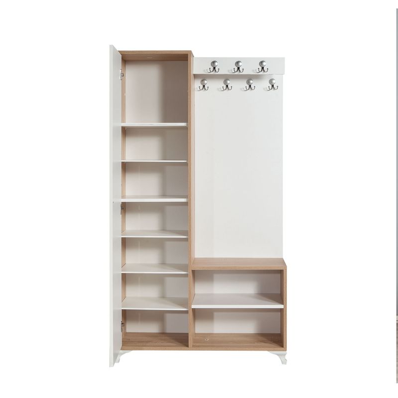 Casa si Gradina - Mobilier - Organizare si depozitare - Cuiere - Cuier, Hanah Home, pal melaminat, stejar sonoma, 100x36x190 cm, 863SPH4801 - Infinity.ro