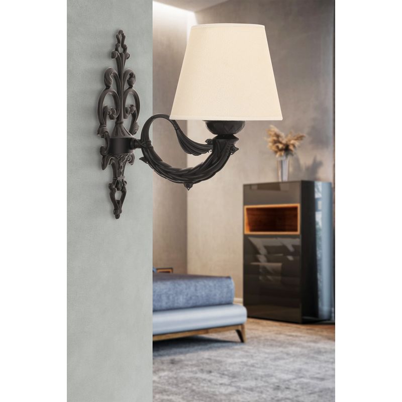 Casa si Gradina - Corpuri si surse de iluminat - Plafoniere, aplice si spoturi - Aplica, Opviq, metal, crem, negru, 24x26 cm, 390FLH2358 - Infinity.ro