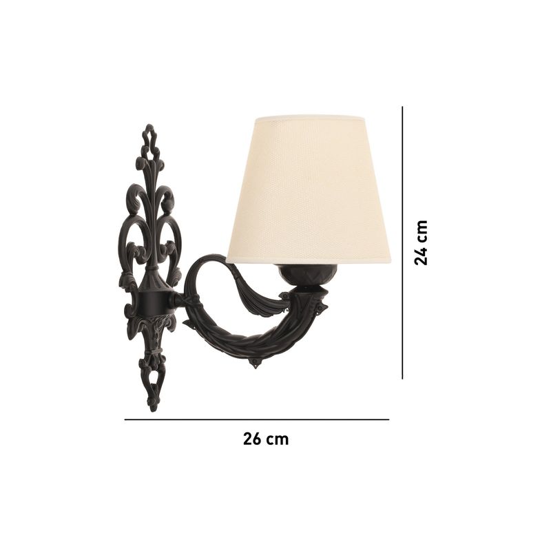 Casa si Gradina - Corpuri si surse de iluminat - Plafoniere, aplice si spoturi - Aplica, Opviq, metal, crem, negru, 24x26 cm, 390FLH2358 - Infinity.ro
