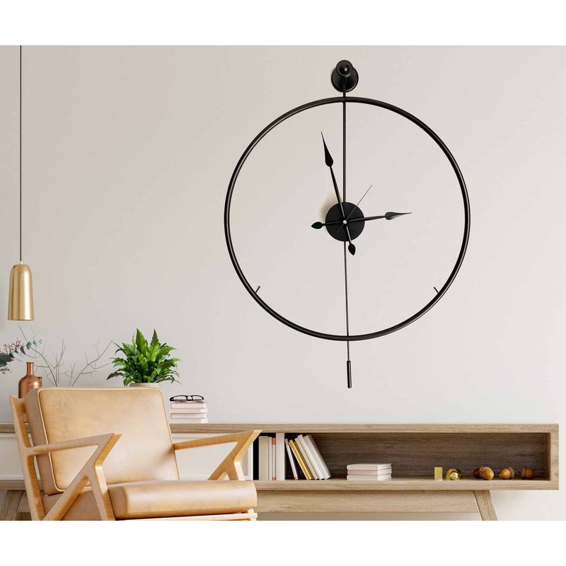 Casa si Gradina - Decoratiuni - Ceasuri - Ceas de perete decorativ, Wallxpert, metal, negru, 58x80x7 cm - Infinity.ro